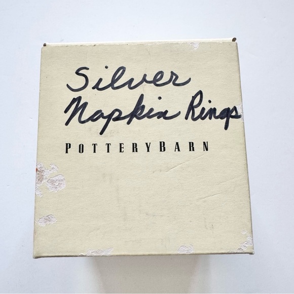 Pottery Barn Set Of 12 Silver Plated Napkin Rings Curved Square - Picture 3 of 9